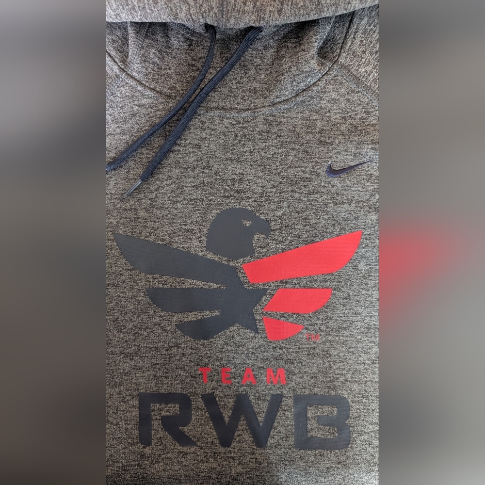 Nike Therma Fit Team Red White Blue RWB Women's Gray Hoodie Size Large Polyester - Picture 16 of 16